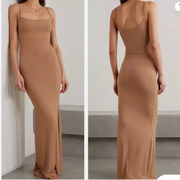 SKIMS Tan Maxi Dress Spaghetti Strap - Picture 1 of 5